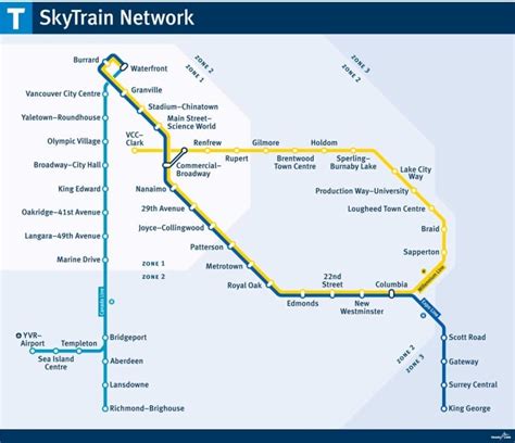 Skytrain Station Zone Map