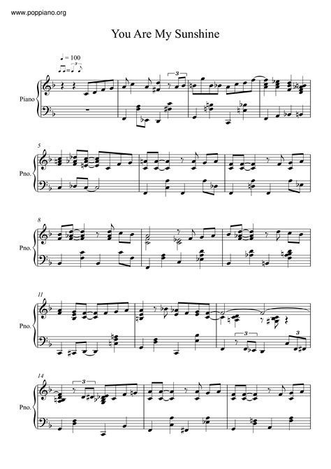 You Are My Sunshine Sheet Music Free Pdf Piano Sheets Music Pdf