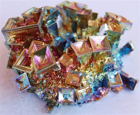 Rare metals | Bismuth crystal, Rocks and minerals, Stones and crystals