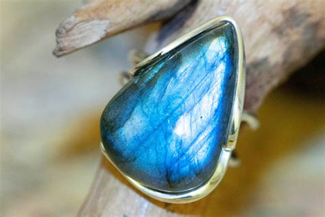 Statement Labradorite Ring Fitted In Sterling Silver Setting