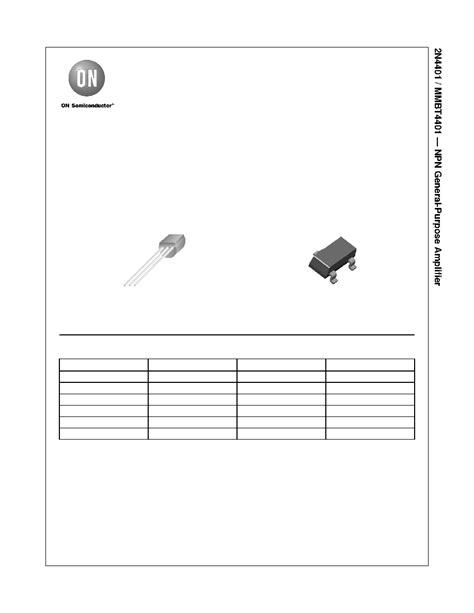 Mmbt Datasheet Pages Onsemi Npn General Purpose Amplifier