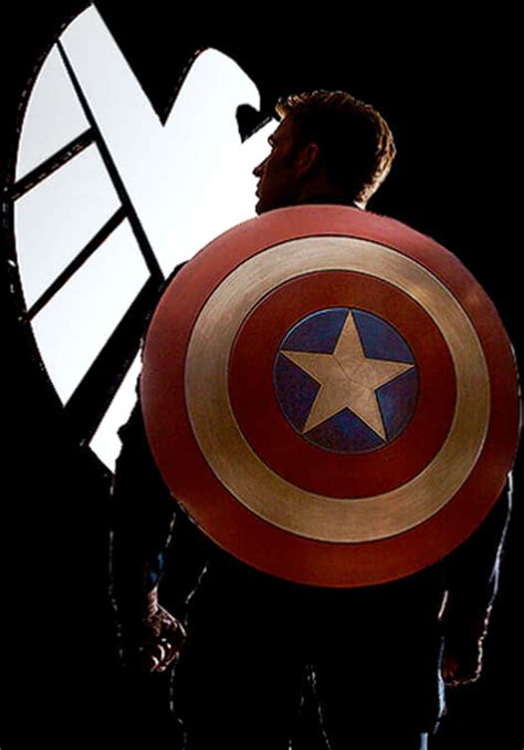 Download Captain America Silhouettewith Shield | Wallpapers.com