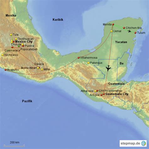 Stepmap Mexiko Guatemala Rundreise Landkarte F R Nordamerika