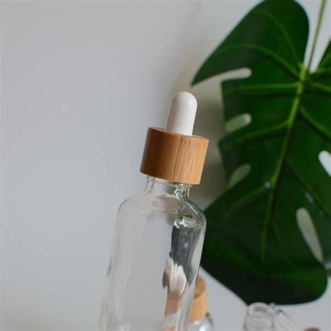 1 200pcs Natural Bambo Wooden Clear Glass Dropper Bottles Etsy