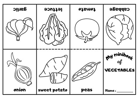 Vegetables Mini Coloring Pages 3 - Ezpzlearn.com