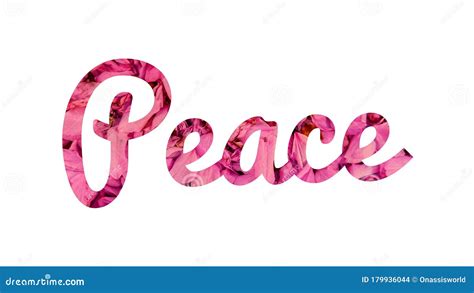 The Word Peace In Pink Abstract Illustration Stock Illustration