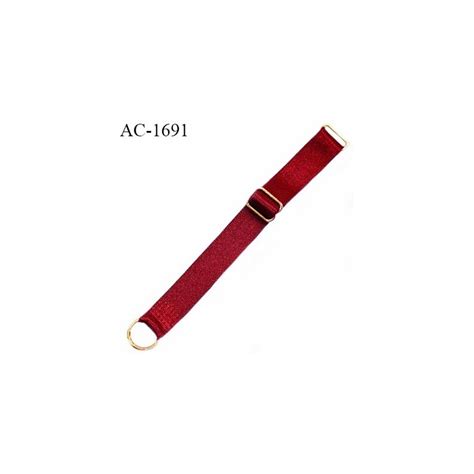 Bretelle lingerie SG mm très haut de gamme couleur rouge rubis avec barrette et anneau