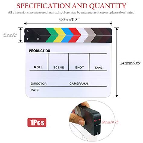 Hilitchi Acrylic Plastic Slate X Cm X Dry Erase Director S Film