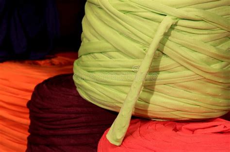 Colored Balls Of Wool Or Cotton Fabric For Sale Stock Image Image Of