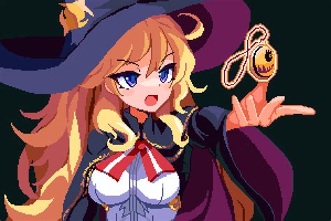 Brodall Pixel Refrain No Chika Meikyuu To Majo No Ryodan 1girl Black Cape Blonde Hair