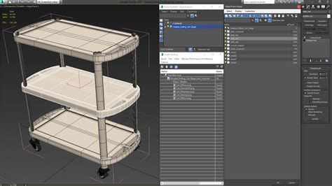 Hospital Rolling Cart Beige 3d Model 24 3ds Blend C4d Fbx Max