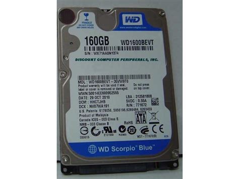 Western Digital Scorpio Blue 160GB 5400 RPM 2.5" HDD - Newegg.ca