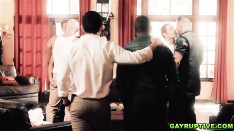 Dillon Bursts Massive Cum In A Gay Group Orgy