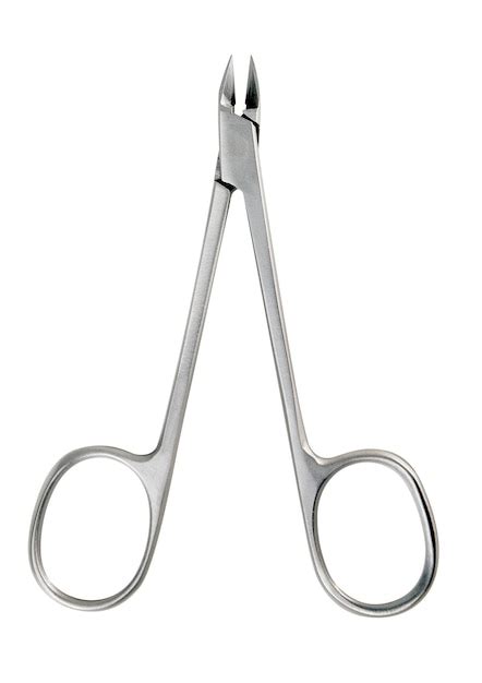 Premium Photo | Isolated stainless steel manicure scissors close up