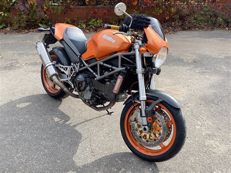 Купить б у Ducati Monster S4 инжектор 6 передач в Ногинске оранжевый naked bike 2001 года на