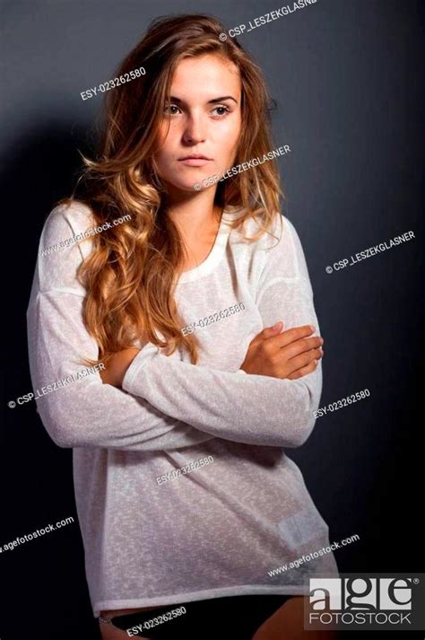 Hot Woman In White T Shirt And Panties Stock Photo Picture And Low Budget Royalty Free Image