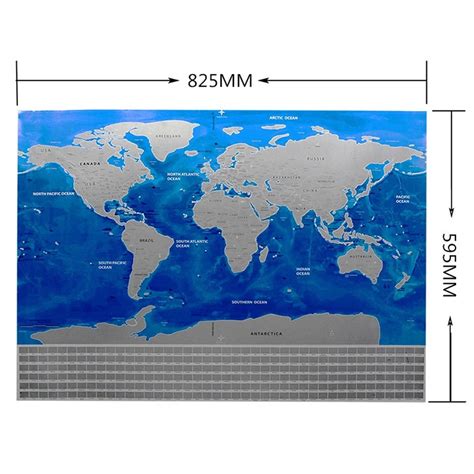 59,5*82,5 см черная карта мира для путешествий, скретч-карта ...