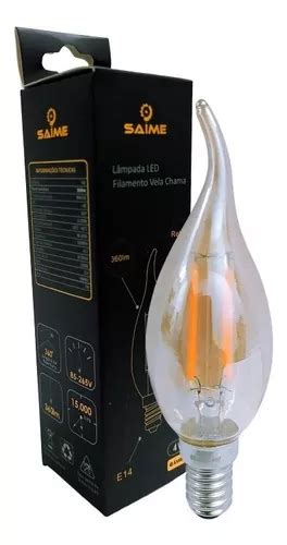 Lâmpada Led Filamento 4w Vela Chama Âmbar E14 Retrô Vintage Cor da luz