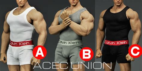 1 6 Men Tank Top Underwear WHITE For PHICEN M33 M34 M35 Hot Toys Muscular Figure EBay