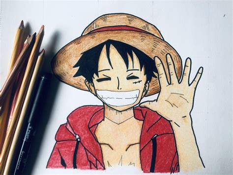 Monkey D. Luffy! Color pencil sketch by me! : r/OnePiece