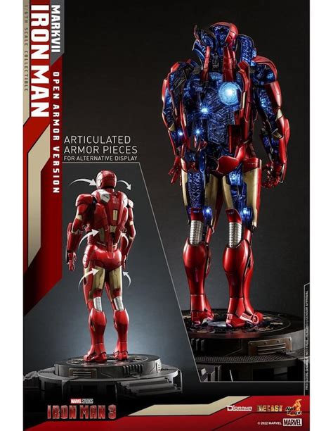 Figura de colección articulada Marvel Avengers Iron Man Mark VII Hot Toys con luz