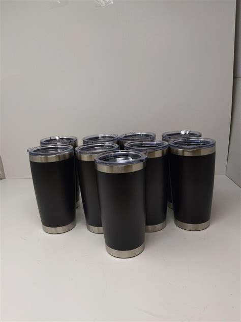 DOMICARE 9 PACK 20oz Stainless Steel Tumbler Bulk With Lid Double