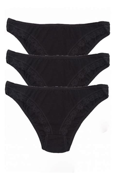 Γυναικείο βαμβακερό σλιπ Δαντέλα Fay lingerie 3Pack μαύρο 325 Detoi