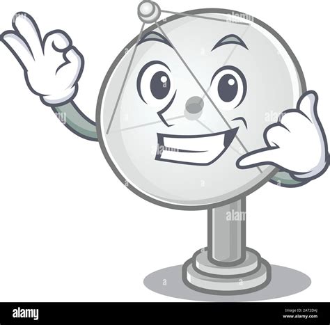 Call Me Funny Satellite Dish Mascot Picture Style Stock Vector Image