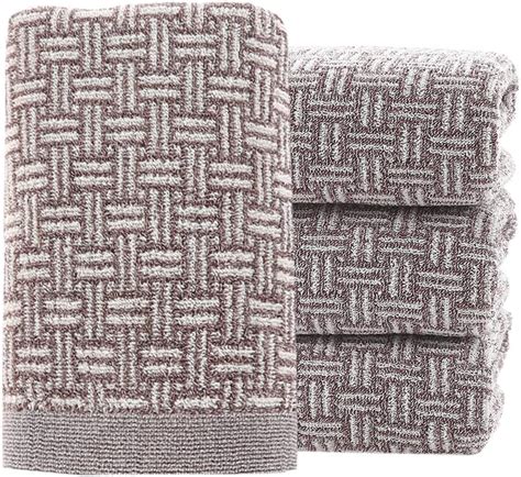 Amazon Pidada Hand Towels Set Of Checkered Pattern Cotton