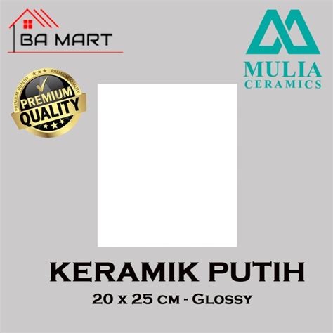 Jual Keramik Mulia Putih Polos 20x25 Keramik Lantai Dinding Kilap