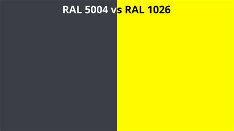 RAL 5004 Vs 1026 RAL Colour Chart UK