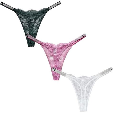 String En Dentelle Femme Culottes Sexy Taille Basse Tanga Slips Transparente Lingerie Sous