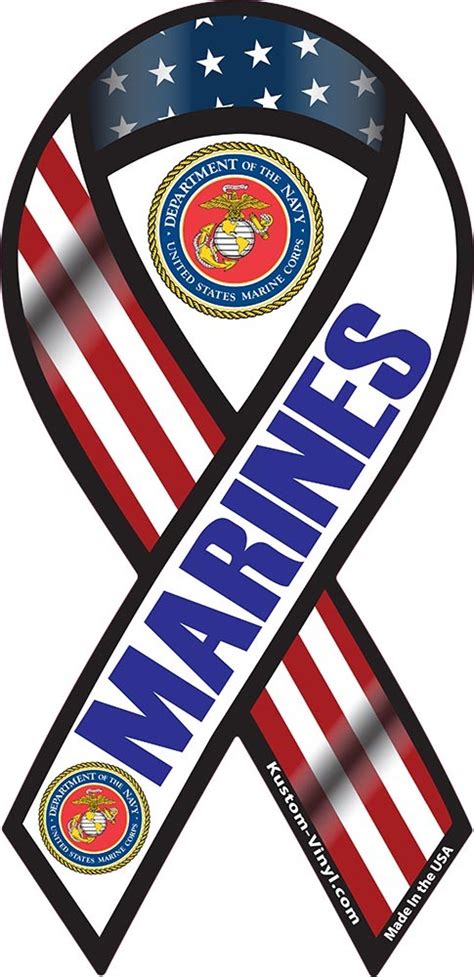 Us Marines Ribbon Vinyl Decal Or Car Magnet Military Support Usmc Ebay