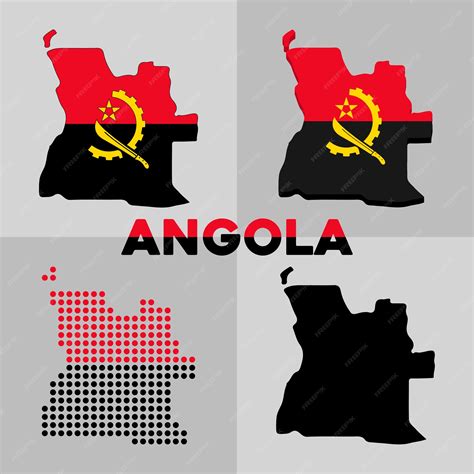 Premium Vector | Outline map of angola. flag and borders of the country