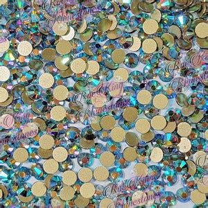 New Tropical Blue Ab Glass Rhinestones Non Hot Fix Ss Ss Ss Ss Ss Ss Ss Bling