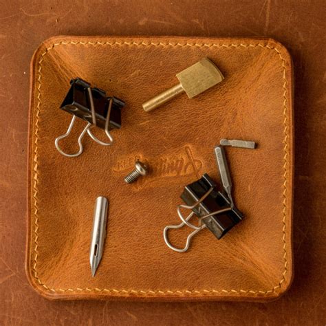 Лоток-трей для канцелярских мелочей из натуральной кожи. Ручная работа ...