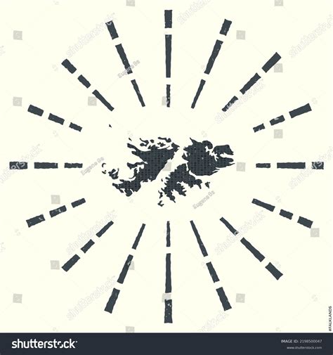 Falklands Logo Grunge Sunburst Poster Map Stock Vector (Royalty Free