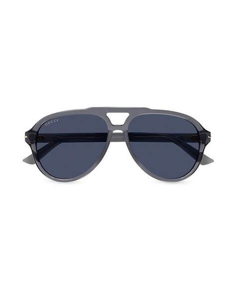 Gucci GG Line Pilot Recycled Acetate Sunglasses In Blue For Men Lyst