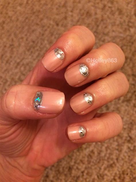 Nude With Silver Half Moons Nails Silver Beauty