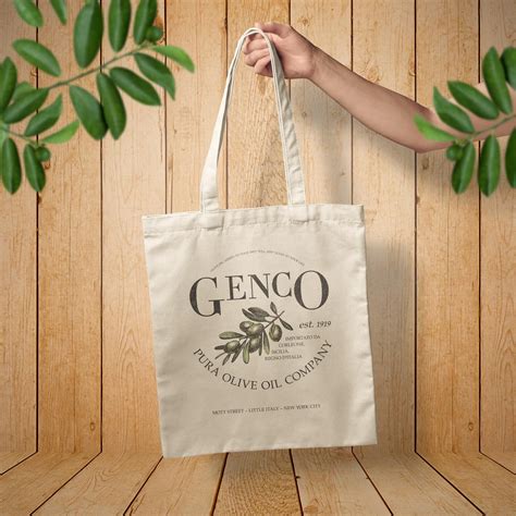 Genco Pura Olive Oil Co Canvas Tote Bag Inspired By The Godfather Part