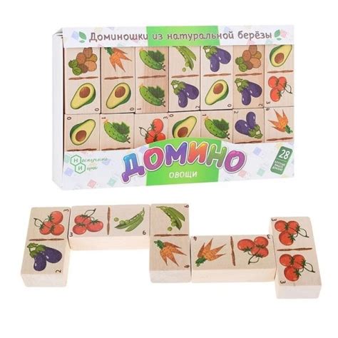 Нескучные игры 8489 НИ Домино Овощи (бруски из березы) . 45 - Игрушки ...