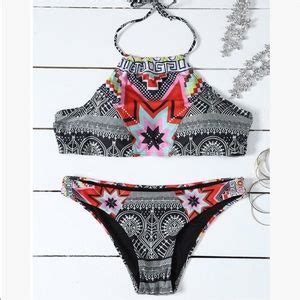 Olive Green Bikini Set Braid Crochet High Neck From Black Sheep S Closet On Poshmark