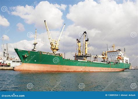 Green Cargo Ship Stock Images - Image: 13889354