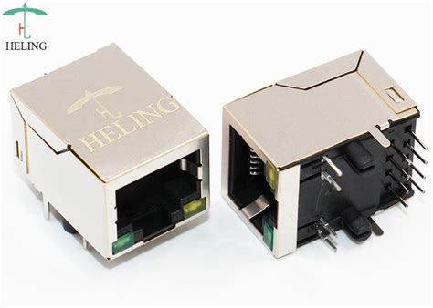 8P8C R / A RJ45 PCB Konektörü, Ağ İçin LED Gösterge Borusu ile