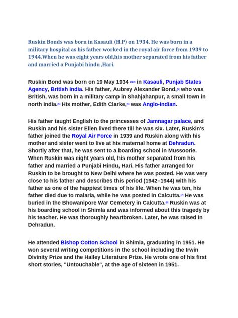 ruskin bond  biography overview