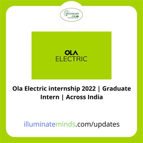 Ola Electric Internship 2022 Graduate Intern Across India