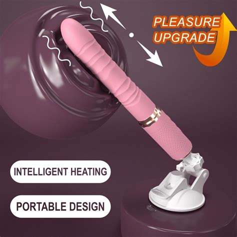 Dual Motor And Sucker Mode Automatic Sex Machine Telescopic Thrusting Heating Dildo Vibrator