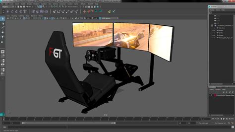 F-GT Racing Simulator Cockpit F1 with 3 Monitors 3D Model $99 - .3ds ...