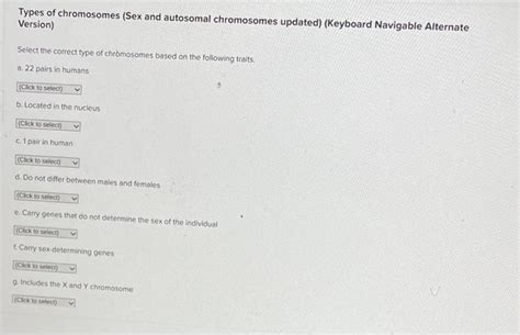 Solved Types Of Chromosomes Sex And Autosomal Chromosomes Chegg