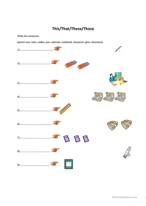 Esl This That These Those Worksheet